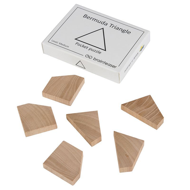 Дерев'яна головоломка Bermuda Triangle pocket puzzle | Міні ЗАМОРОЧКА 5010en фото