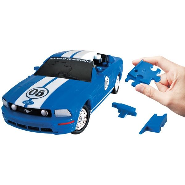 Головоломка 3D пазл машина Ford Mustang блакитна 1:32 473417 фото