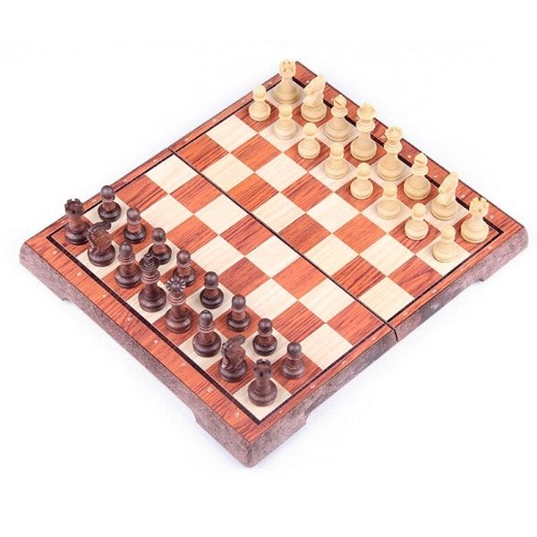 Магнітні шахи під дерево Chess magnetic wood-plastic 36x31 см 3520L фото