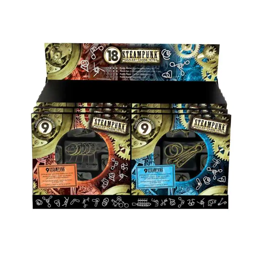 E3D Display 16 Steampunk Puzzles Sets (2x9 Bronze Puzzles) 473205 фото