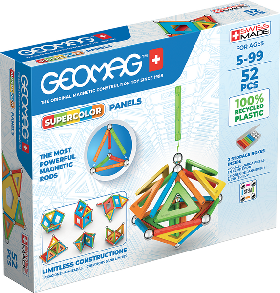 Geomag Supercolor Panels 52 деталі | Магнітний конструктор Геомаг 378 фото