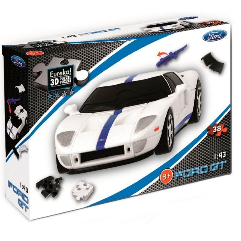 Головоломка ЗД пазл машина Ford GT белая 473423 фото