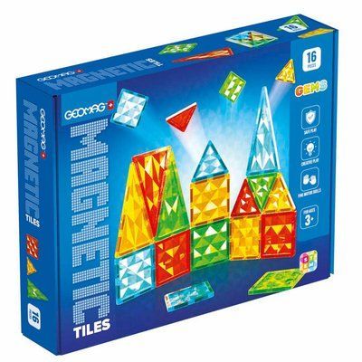 Магнитный коструктор Geomag Magnetic Tiles Gems 16 4100 фото