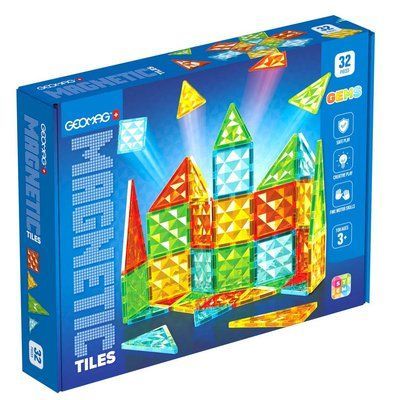 Магнитный конструктор Geomag Magnetic Tiles Gems 32 4101 фото